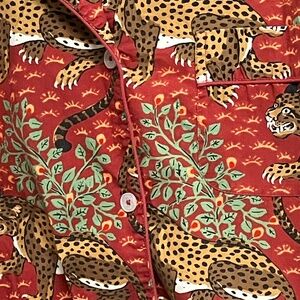 DISCONTINUED COLORWAY: Printfresh L/S Bagheera Scarlet, M - TOP ONLY